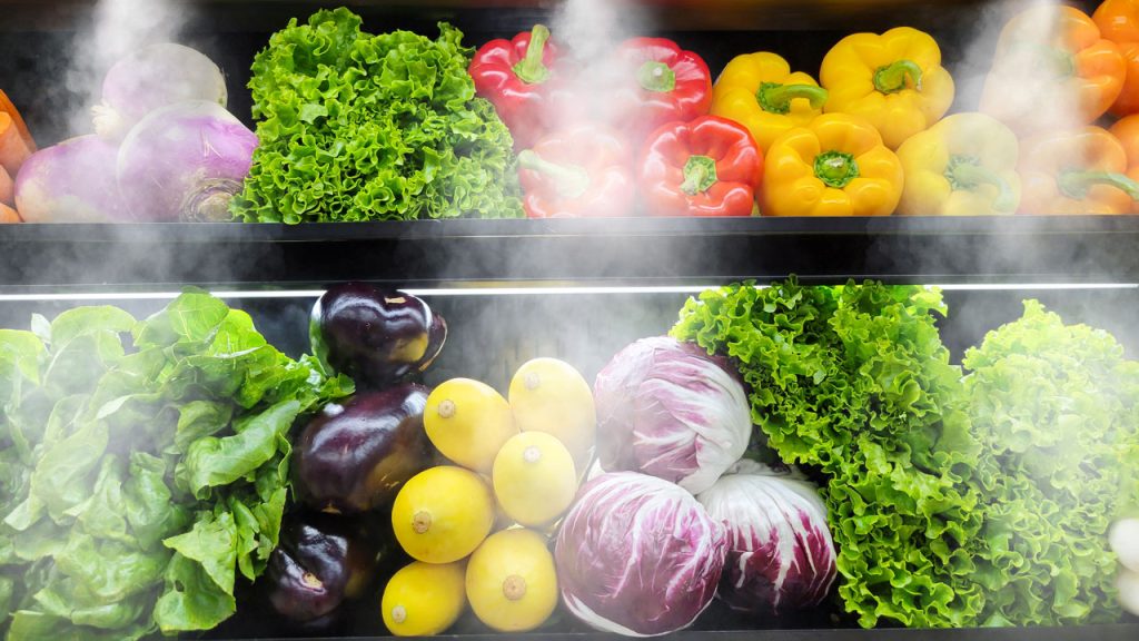 Corrigan Corporation of America, Gurnee, IL, offers Preserve, a no-wetting dry fog with droplets of five microns. Preserve gives evaporative cooling, which reduces the temperature in the case.