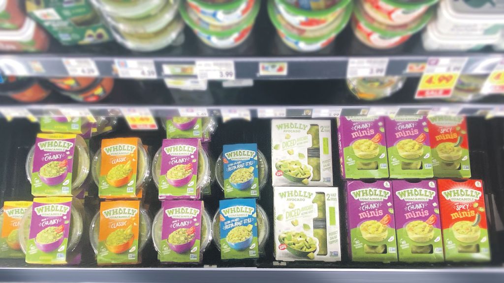 Chris Monahan, senior brand manager of refrigerated dips for MegaMex Foods (WHOLLY brand) in Orange, CA, says the refrigerated guacamole category has experienced significant growth over the last several years, with a four-year compounded annual growth rate for sales growth of 5.7% and 4.2% for volume.
