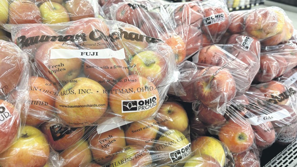 At the Zanesville, OH, Riesbeck’s store, produce manager Marie Wilson says customers prefer Ohio items, and customers will not buy apples unless they are Ohio-grown.