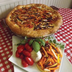 Julienne Rainbow Carrot Pizza