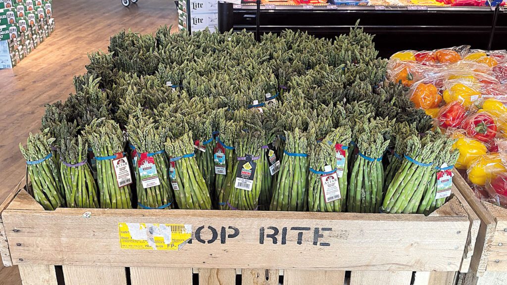 Retailers need to push asparagus sales by moving the product to more attractive locations in the produce section, like this asparagus bin at the front of the produce department.