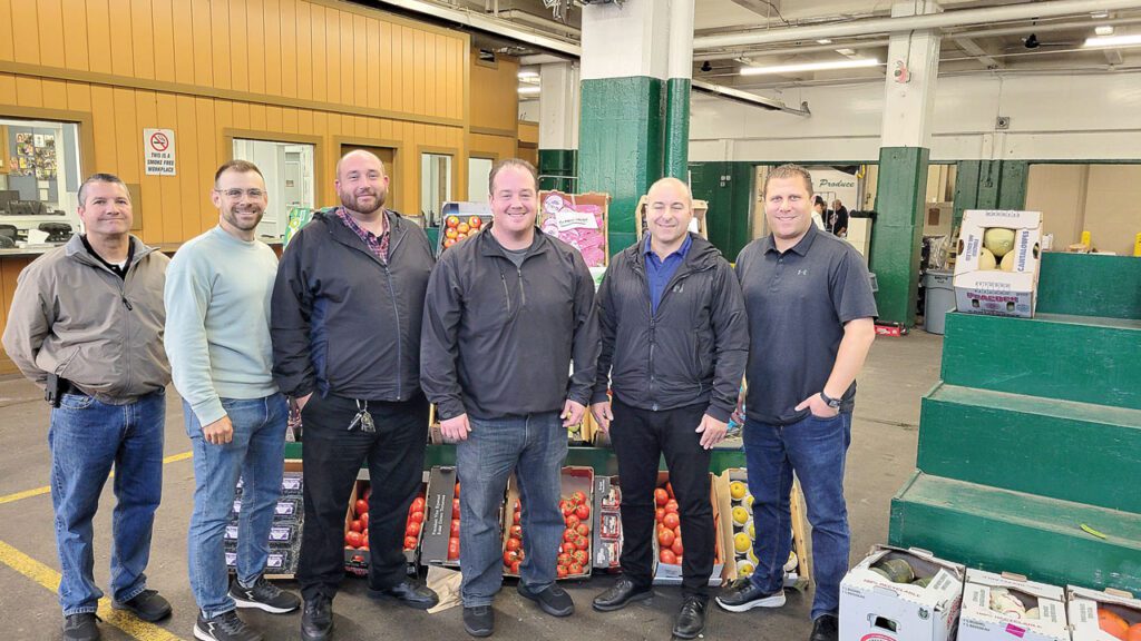 The team from Rocky Produce, wholesaler on the Detroit Produce Terminal Market: Tom Russo, Rocco Russo, Aaron Levesky, Ronnie Russo Jr., Dominic Russo and David Holland Jr.