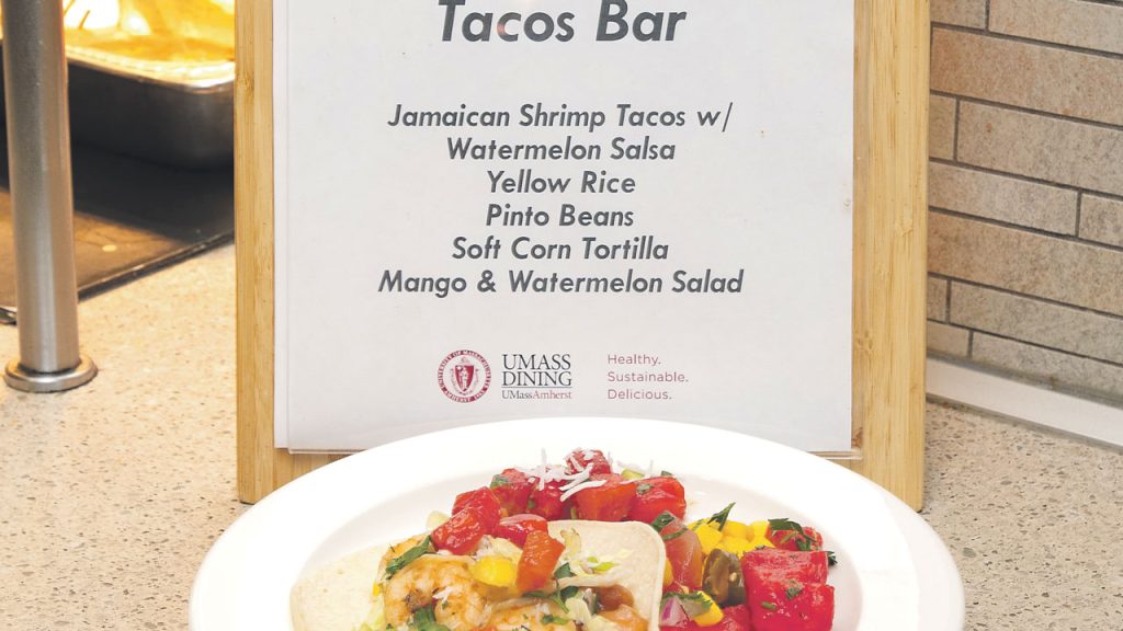 Watermelon plays a major role in the University of Massachusetts Amherst Dining Services’ offerings. Dining services partnered with the National Watermelon Promotion Board, Winter Springs, FL, to create Jamaican Shrimp Tacos with Watermelon Salsa to showcase how they’ve woven watermelon into a savory and globally inspired dish.