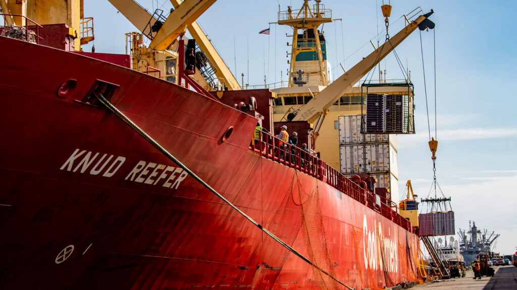 The Port of Los Angeles is the gateway for California-grown produce to consumers in Asia, Central and Latin America, with 22 individual shipping line services.