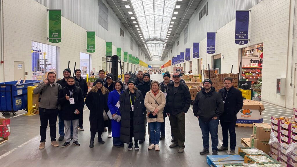 Tour participants visit the Philadelphia Wholesale Produce Market, getting a firsthand look at its state-of-the-art refrigerated facility.