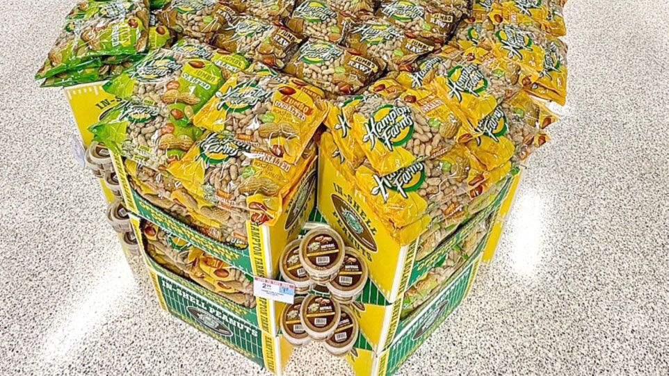 A strong in-store presentation highlights the versatility of peanuts in the produce department.