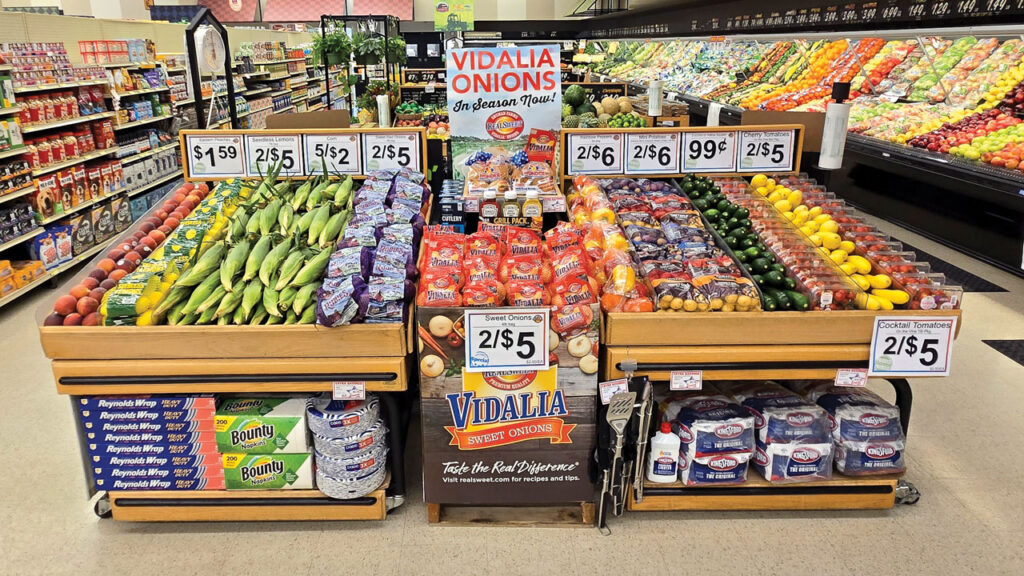 During the late spring and summer, when Vidalia onions are in season, retailers should ensure their shelf tags call out “Vidalia” to capitalize on the Georgia-grown sweet onion’s brand loyalty and create excitement for the seasonal offering.