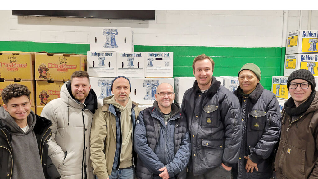 Stronach & Sons, a wholesaler at the Ontario Food Terminal, supplies a range of produce. Pictured (L-R): Carmine Chiappetta, Bruno Fuoco, Joe Scali, Raymond Bonnell, Jonathan Morano, Freddy Flores and Anthony Morano.