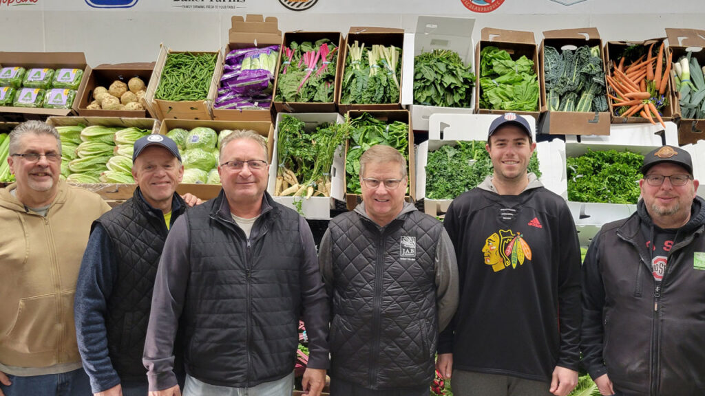 The JAB Produce, Inc. team includes (L-R): Mike Smietana, Steve Argires, Tony Ragusa, Mark “Sparky” Poremba, Jacob Serck and Mike Ruffolo. JAB is a wholesaler and distributor of fresh produce on the Chicago International Produce Market.