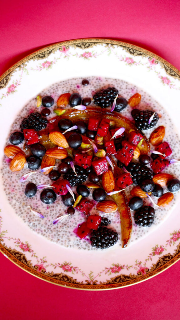 Restaurants are using certain foods, like berries in this Chia Breakfast Pudding, to attract diners looking for better-for-me options.